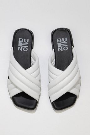 دمپائی سفید زنانه چرم خالص Bueno Shoes - کد 311463584