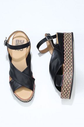 صندل مشکی زنانه پاشنه پر Bueno Shoes - کد 309454931