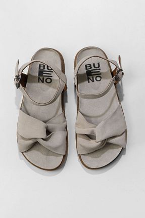 صندل بژ زنانه پاشنه تخت Bueno Shoes - کد 353446821