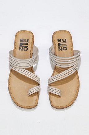 دمپائی سفید زنانه چرم خالص Bueno Shoes - کد 275053268