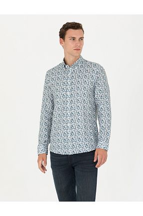پیراهن آبی مردانه اسلیم فیت Pierre Cardin - کد 833053527