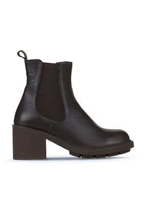 بوت / نیم بوت قهوه ای زنانه چرم خالص Bueno Shoes - کد 798343688