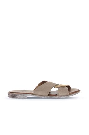 دمپائی بژ زنانه چرم خالص Bueno Shoes - کد 826514595