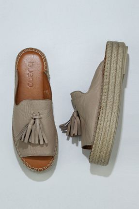 دمپائی طوسی زنانه چرم خالص Bueno Shoes - کد 142784312