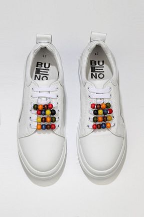 کفش اسنیکر سفید زنانه چرم اصل Bueno Shoes - کد 317050632