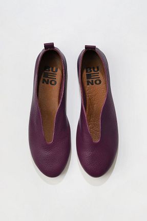 بابت بنفش زنانه چرم خالص Bueno Shoes - کد 350142751