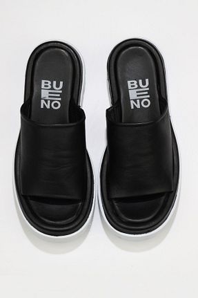 دمپائی مشکی زنانه چرم خالص Bueno Shoes - کد 341083887
