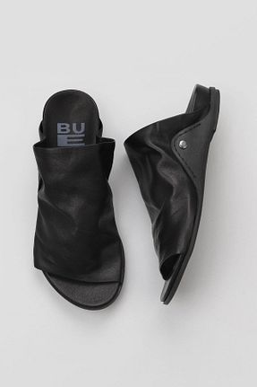 دمپائی مشکی زنانه چرم خالص Bueno Shoes - کد 680380449