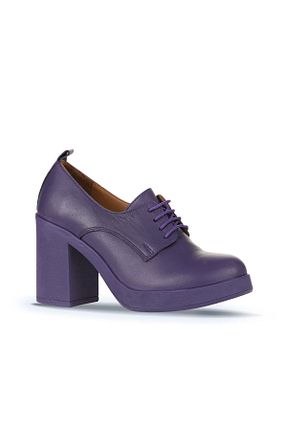 کفش پاشنه بلند کلاسیک بنفش زنانه چرم Bueno Shoes - کد 771955279