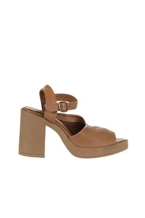 کفش پاشنه بلند کلاسیک قهوه ای زنانه چرم خالص Bueno Shoes - کد 674068657