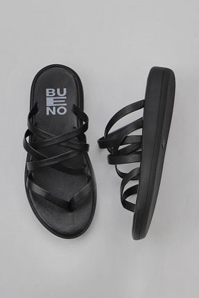 دمپائی مشکی زنانه چرم خالص Bueno Shoes - کد 774837412