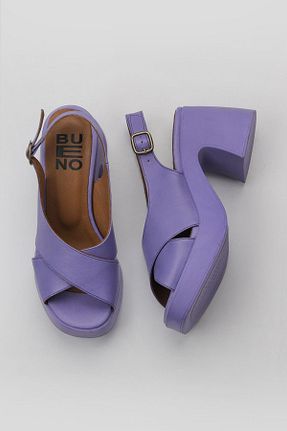 صندل بنفش زنانه پاشنه ضخیم Bueno Shoes - کد 774836448