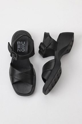 صندل مشکی زنانه پاشنه پر Bueno Shoes - کد 672685448