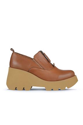 کفش پاشنه بلند پر قهوه ای زنانه پاشنه متوسط (5-9 سانتی متر) Bueno Shoes - کد 771955222