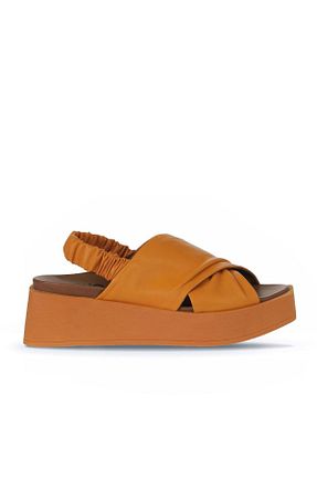 صندل نارنجی زنانه پاشنه پر Bueno Shoes - کد 774836983