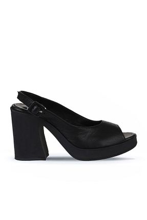 کفش پاشنه بلند کلاسیک مشکی زنانه چرم خالص Bueno Shoes - کد 666846652