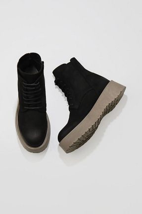 بوت / نیم بوت مشکی زنانه چرم خالص Bueno Shoes - کد 375377143