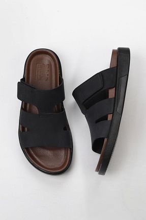 دمپائی مشکی مردانه چرم خالص Bueno Shoes - کد 774835274