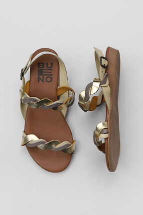 صندل زرد زنانه پاشنه تخت Bueno Shoes - کد 681010648