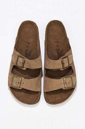 دمپائی بژ زنانه چرم خالص Bueno Shoes - کد 331845026