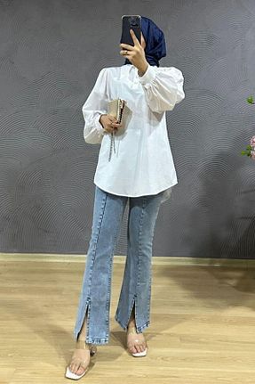 پیراهن حجاب سفید زنانه رگولار Şule Giyim - کد 753752329