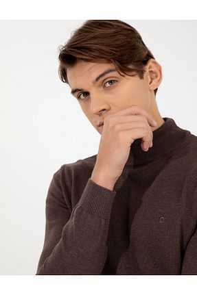پلیور قهوه ای مردانه ساده Pierre Cardin - کد 872473684