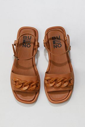 صندل قهوه ای زنانه پاشنه تخت Bueno Shoes - کد 350367555