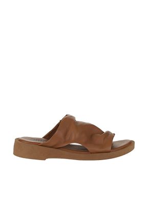 دمپائی قهوه ای زنانه چرم خالص Bueno Shoes - کد 774569870