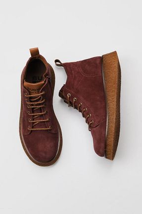 بوت / نیم بوت زرشکی زنانه چرم خالص Bueno Shoes - کد 391599692