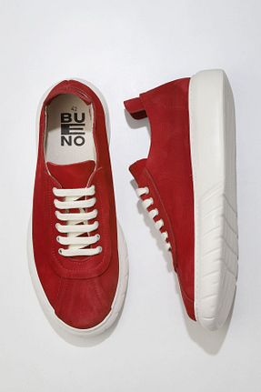 کفش اسنیکر قرمز مردانه چرم اصل Bueno Shoes - کد 72458373
