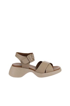 صندل قهوه ای زنانه پاشنه پر Bueno Shoes - کد 672687541