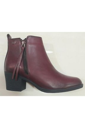 بوت / نیم بوت زرشکی زنانه چرم خالص BAGSSHOES - کد 805233408