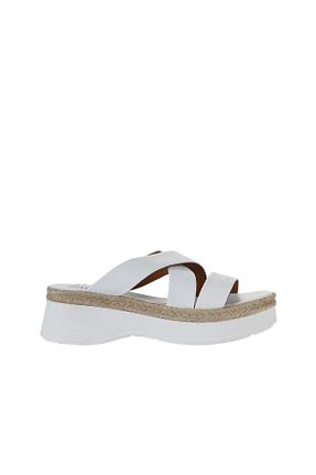 دمپائی سفید زنانه چرم خالص Bueno Shoes - کد 774836503