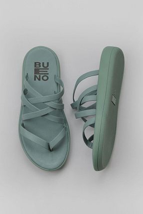 دمپائی سبز زنانه چرم خالص Bueno Shoes - کد 774836065