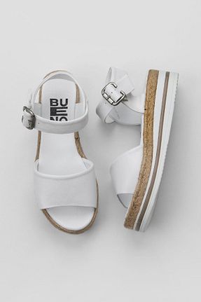 صندل سفید زنانه پاشنه پر Bueno Shoes - کد 683342602