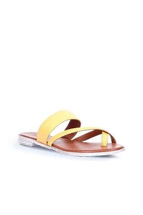 دمپائی زرد زنانه چرم خالص Bueno Shoes - کد 117937869