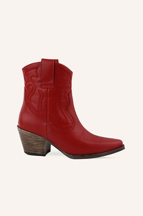 بوت / نیم بوت قرمز زنانه چرم خالص Marcatelli - کد 370746382