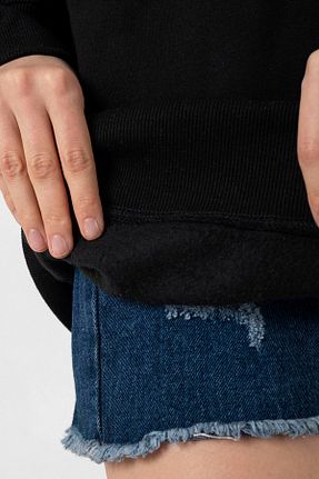 سوئیشرت مشکی زنانه چاپ دیجیتال Tshirthane - کد 793822142