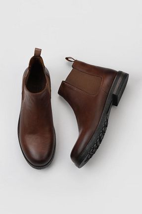 بوت / نیم بوت قهوه ای مردانه چرم خالص Bueno Shoes - کد 456049761