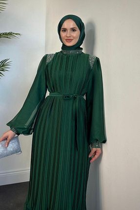 لباس مجلسی سبز زنانه آستین استاندارد رگولار کد 850488285