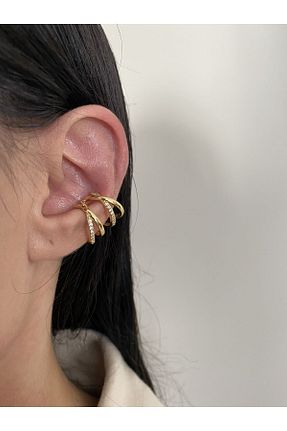 گوشواره غضروفی جواهر طلائی زنانه روکش طلا ringbox - کد 775359390