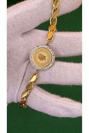 دستبند استیل (فولاد) طلائی زنانه استیل (فولاد) Gül Accessory - کد 833291880