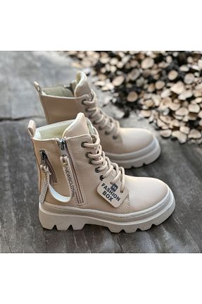 بوت / نیم بوت بژ بچه گانه چرم مصنوعی Görkem bebe ayakkabı ve tekstil - کد 356686483