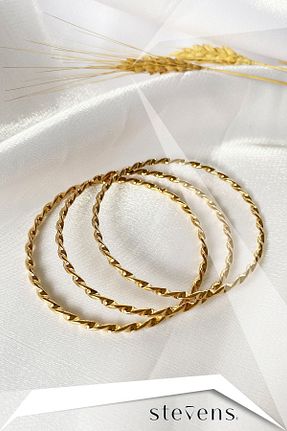 دستبند استیل (فولاد) طلائی زنانه استیل (فولاد) STEVENS - کد 818237128