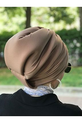 کلاه شنای حجاب قهوه ای زنانه NpyBone Tekstil - کد 321492477