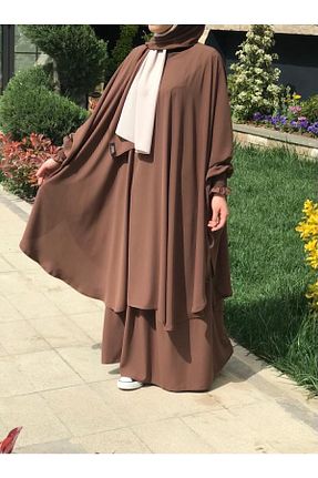 ست بالاتنه و پائین تنه حجاب قهوه ای زنانه Balon NAKŞİDİL - کد 301726629