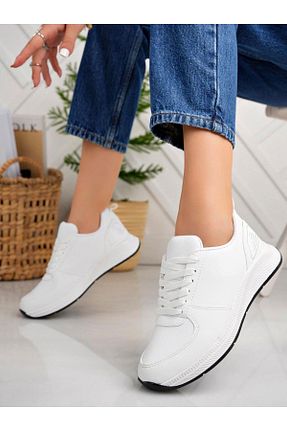 کفش اسنیکر سفید زنانه بند دار AlbiShoes - کد 858465573