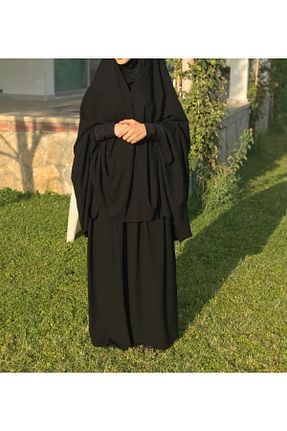 کلاه و ابایا مشکی زنانه مخلوط پلی استر NAKŞİDİL - کد 349100114