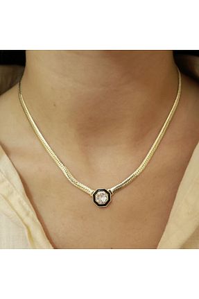 گردنبند استیل ( فولاد ) طلائی زنانه استیل (فولاد) leargia - کد 858470627