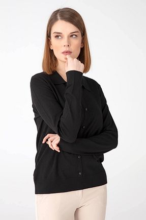 پلیور مشکی زنانه ساده Desen Triko - کد 133771272